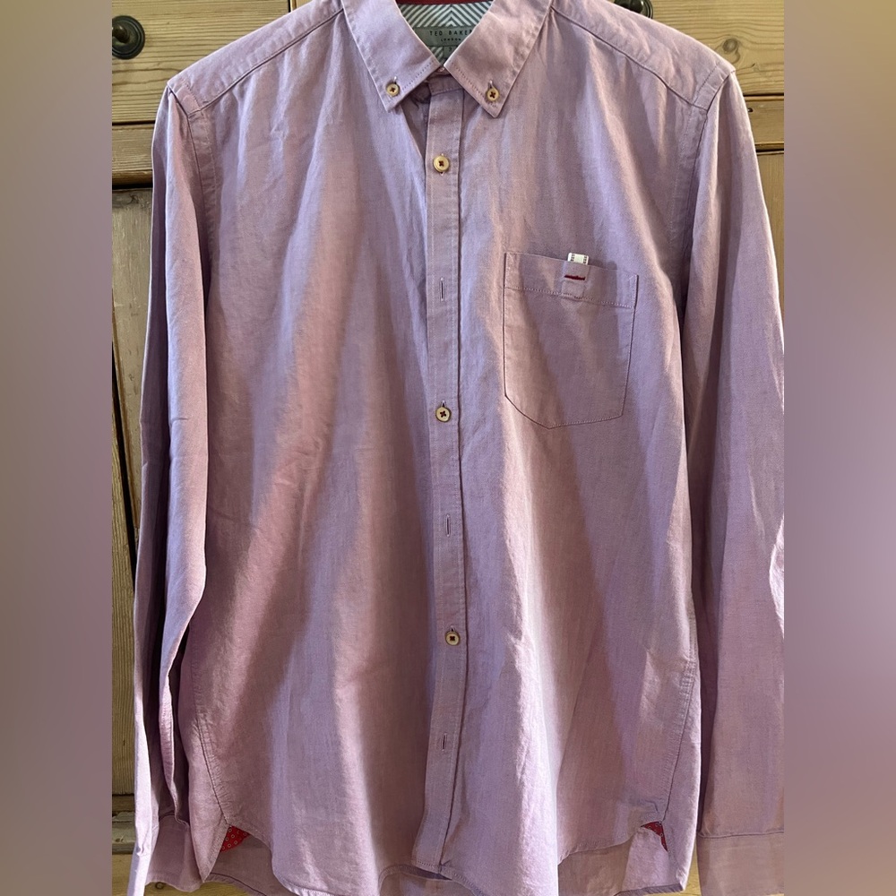 Men's Ted Baker Salmon Slim Fit Button-Up Dress Shirt